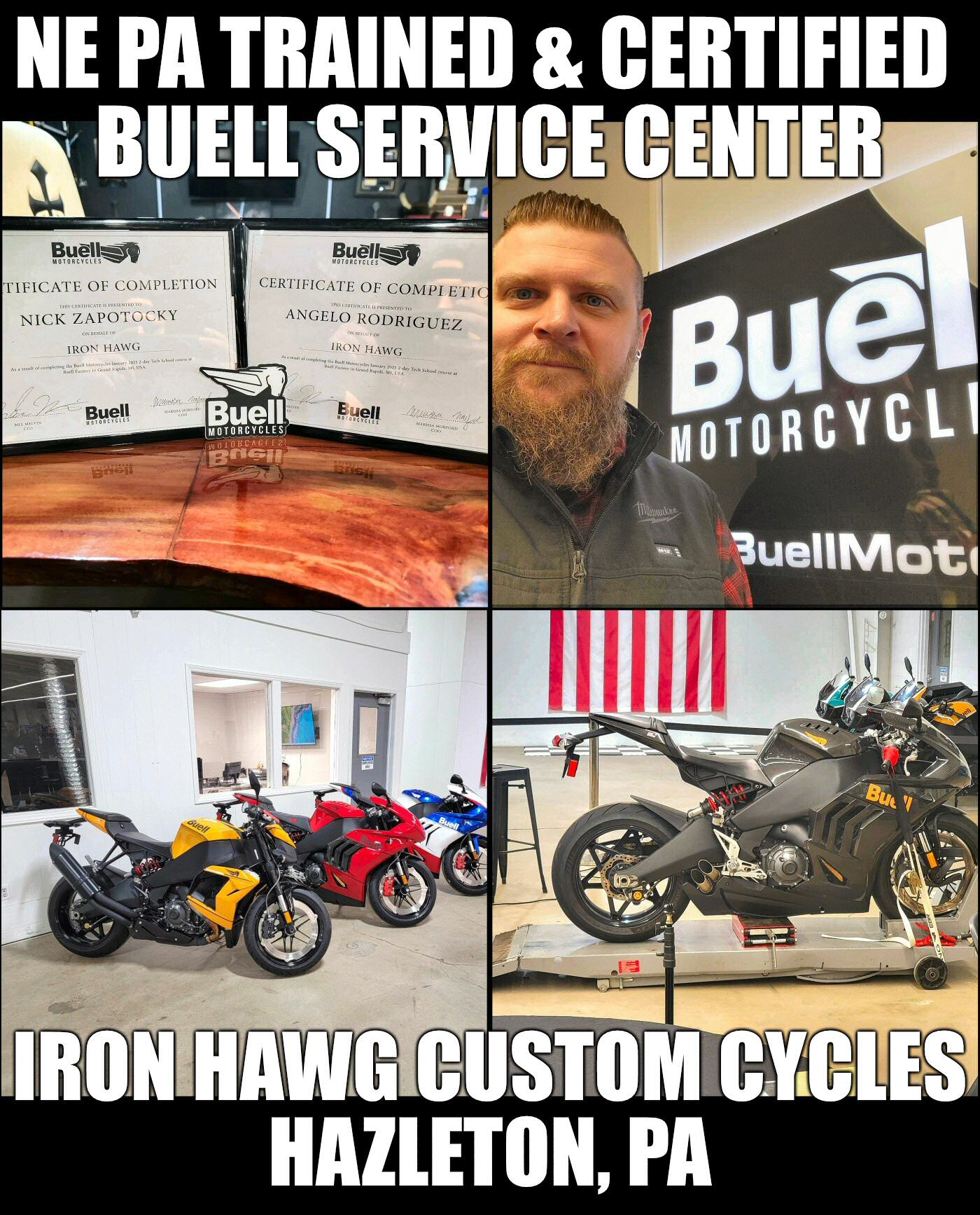 Buell Motorcycle Service and Repairs at Iron Hawg Custom Cycles Hazleton PA