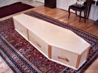 Hand crafted burial caskets made of the finest woods and materials by a Pennsylvania Dutch craftsman near Bethlehem, Pennsylvania.&nbsp;